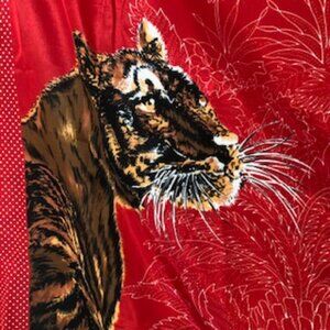 3/$15 Large Red Scarf Wrap Shawl Tiger Tropical Floral Polka Dot Edge